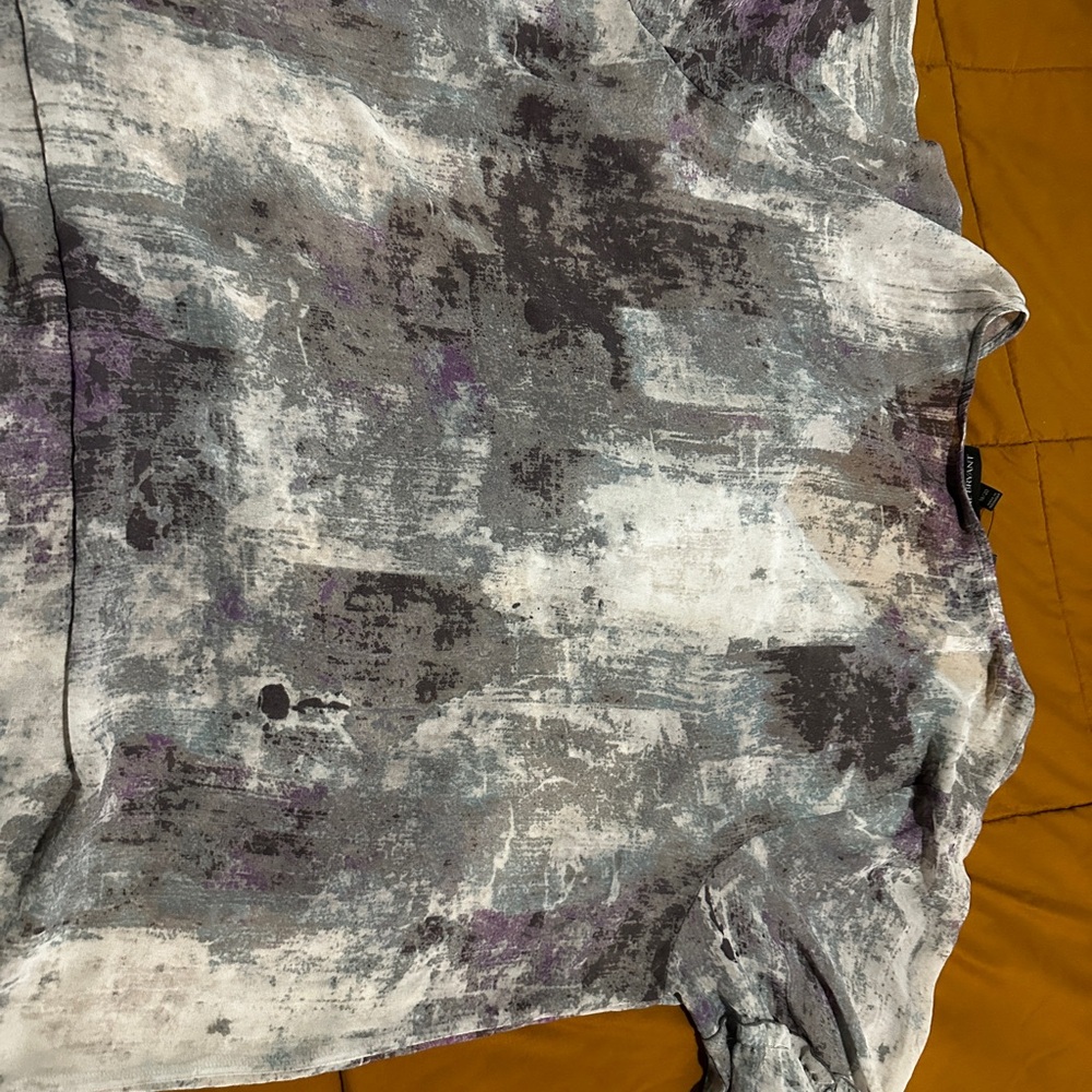Lane Bryant Gray and Purple Long Sleeve Tee